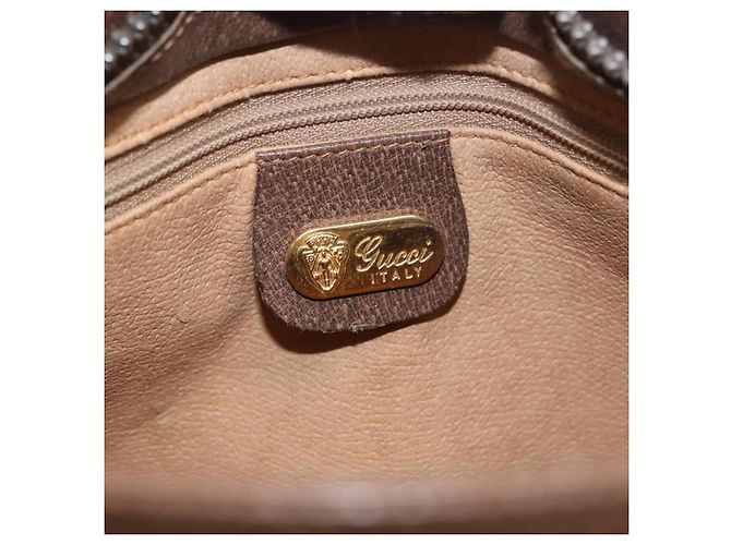GUCCI GG Supreme Web Sherry Line Shoulder Bag PVC Beige Gold - vista 16