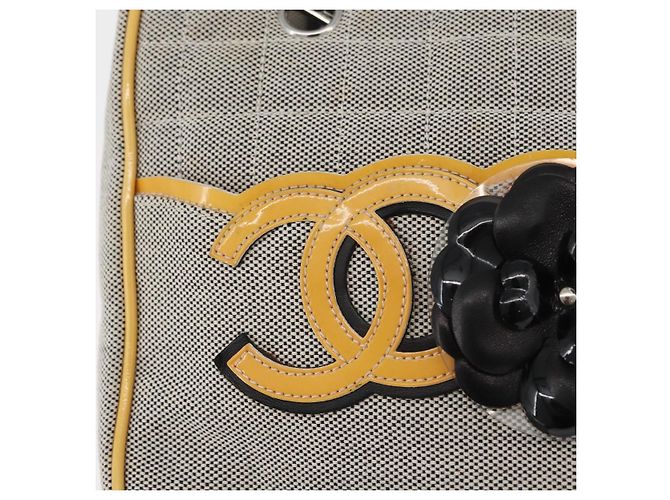CHANEL Choco Bar Chain Shoulder Bag Canvas Gray Silver CC - vista 16