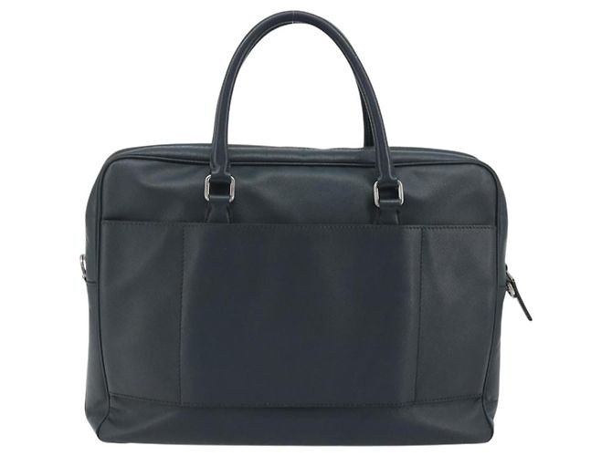 PRADA Business Bag Saffiano leather Navy Silver - vista 3
