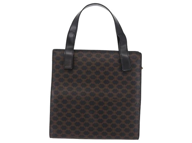 Céline CELINE Macadam Hand Bag PVC Leather Black Gold - vista 2