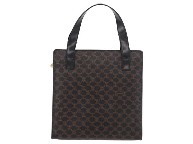 Céline CELINE Macadam Hand Bag PVC Leather Black Gold - vista 3