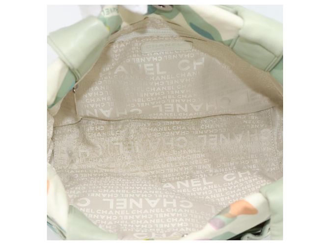 CHANEL Tote Bag Canvas Green Silver CC - vista 17