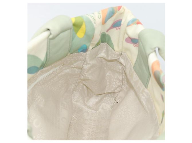 CHANEL Tote Bag Canvas Green Silver CC - vista 18