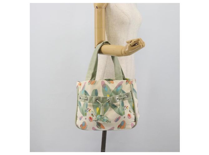 CHANEL Tote Bag Canvas Green Silver CC - vista 25
