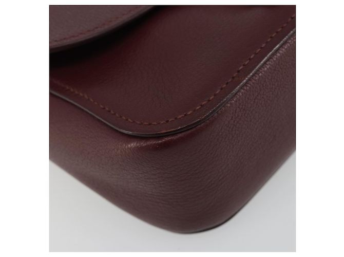 Miu Miu Shoulder Bag Leather Bordeaux Silver - vista 11