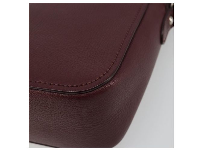 Miu Miu Shoulder Bag Leather Bordeaux Silver - vista 12