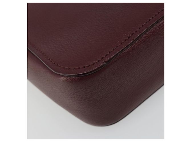Miu Miu Shoulder Bag Leather Bordeaux Silver - vista 13