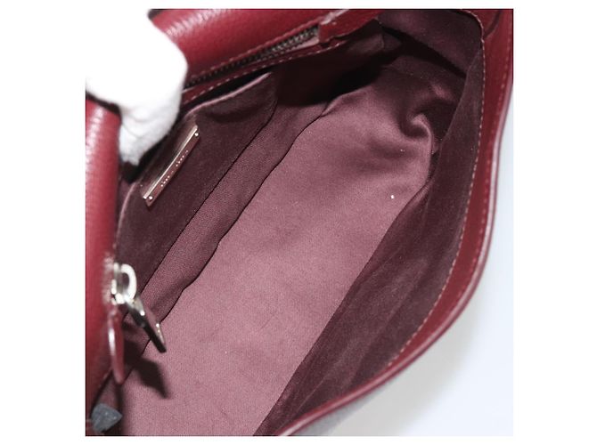 Miu Miu Shoulder Bag Leather Bordeaux Silver - vista 18
