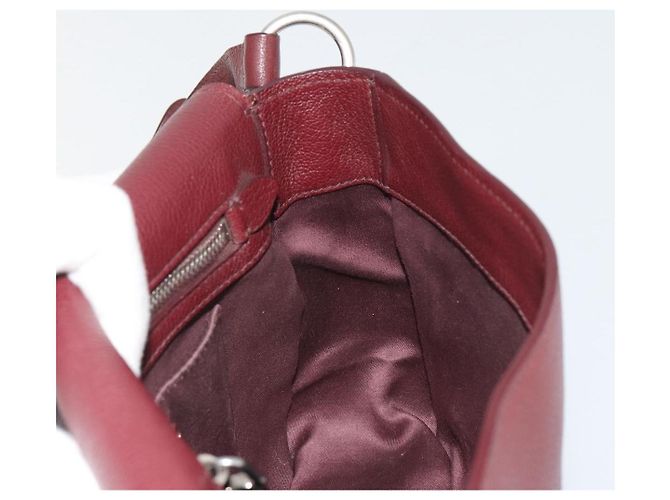Miu Miu Shoulder Bag Leather Bordeaux Silver - vista 19