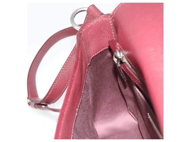 Miu Miu Shoulder Bag Leather Bordeaux Silver - vista 20