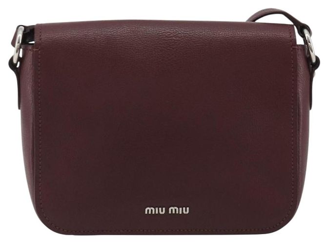 Miu Miu Shoulder Bag Leather Bordeaux Silver - vista 3