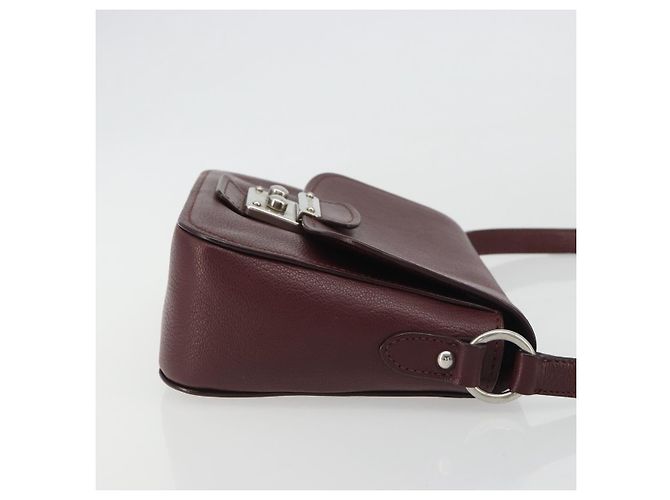 Miu Miu Shoulder Bag Leather Bordeaux Silver - vista 4