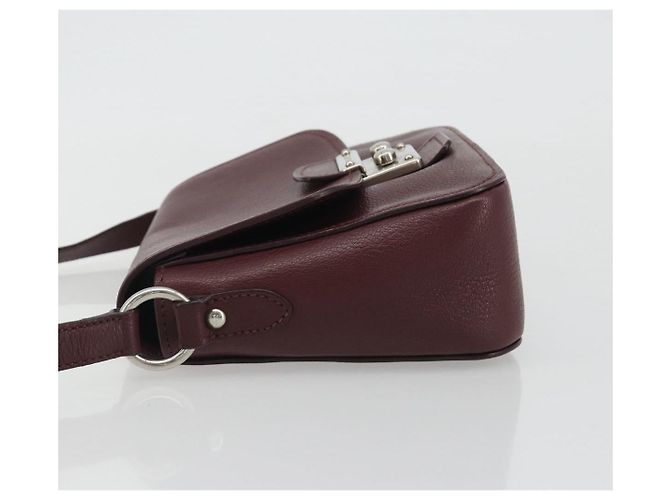 Miu Miu Shoulder Bag Leather Bordeaux Silver - vista 5