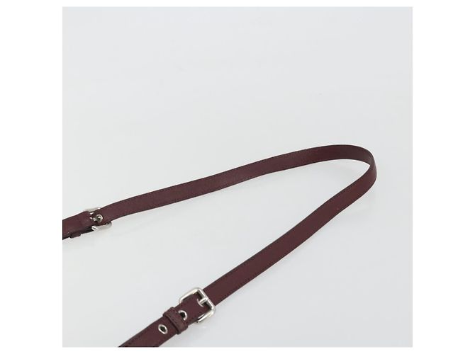 Miu Miu Shoulder Bag Leather Bordeaux Silver - vista 8