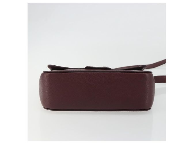 Miu Miu Shoulder Bag Leather Bordeaux Silver - vista 9