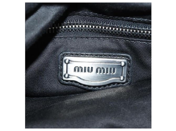 Miu Miu Hand Bag Leather 2way Black Silver - vista 20