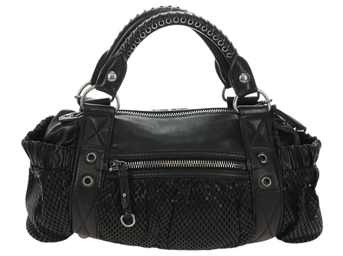 Miu Miu Hand Bag Leather 2way Black Silver - vista 3