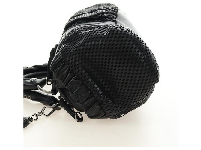 Miu Miu Hand Bag Leather 2way Black Silver - vista 5