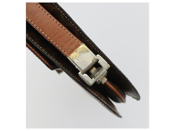 Céline CELINE Macadam Canvas Shoulder Bag PVC Leather Brown Gold - vista 10
