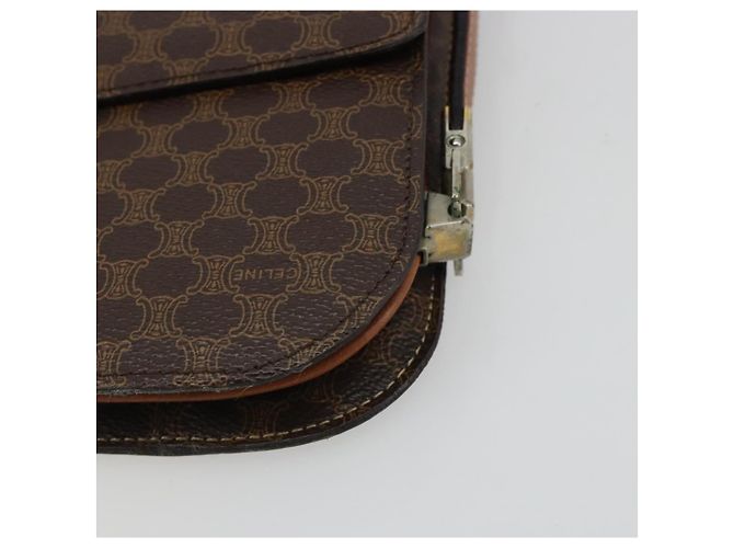 Céline CELINE Macadam Canvas Shoulder Bag PVC Leather Brown Gold - vista 14