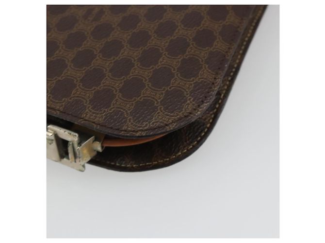 Céline CELINE Macadam Canvas Shoulder Bag PVC Leather Brown Gold - vista 17