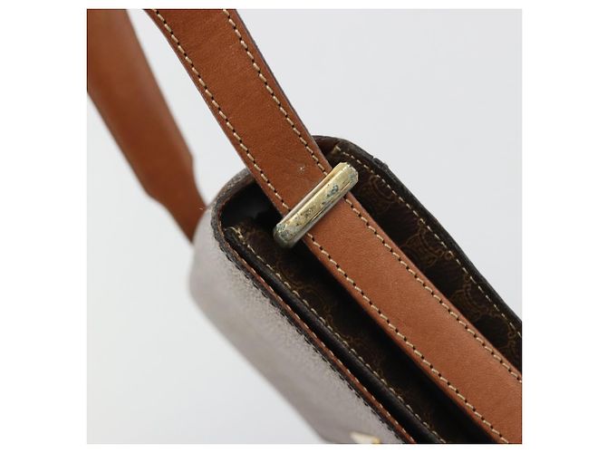 Céline CELINE Macadam Canvas Shoulder Bag PVC Leather Brown Gold - vista 18