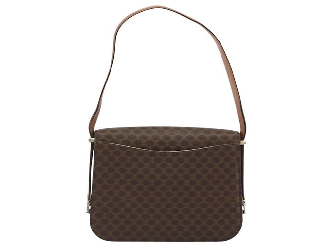 Céline CELINE Macadam Canvas Shoulder Bag PVC Leather Brown Gold - vista 2