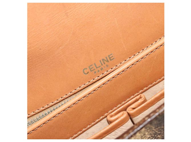 Céline CELINE Macadam Canvas Shoulder Bag PVC Leather Brown Gold - vista 20