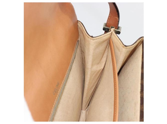 Céline CELINE Macadam Canvas Shoulder Bag PVC Leather Brown Gold - vista 21