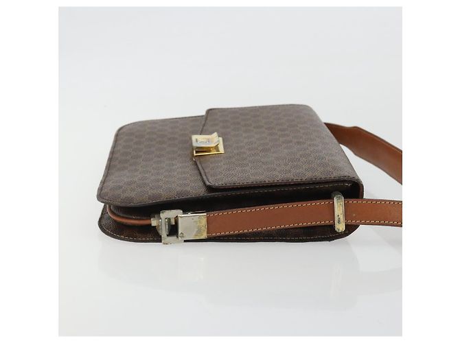 Céline CELINE Macadam Canvas Shoulder Bag PVC Leather Brown Gold - vista 3