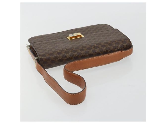 Céline CELINE Macadam Canvas Shoulder Bag PVC Leather Brown Gold - vista 7