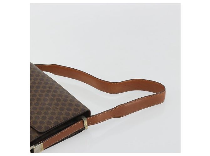 Céline CELINE Macadam Canvas Shoulder Bag PVC Leather Brown Gold - vista 8
