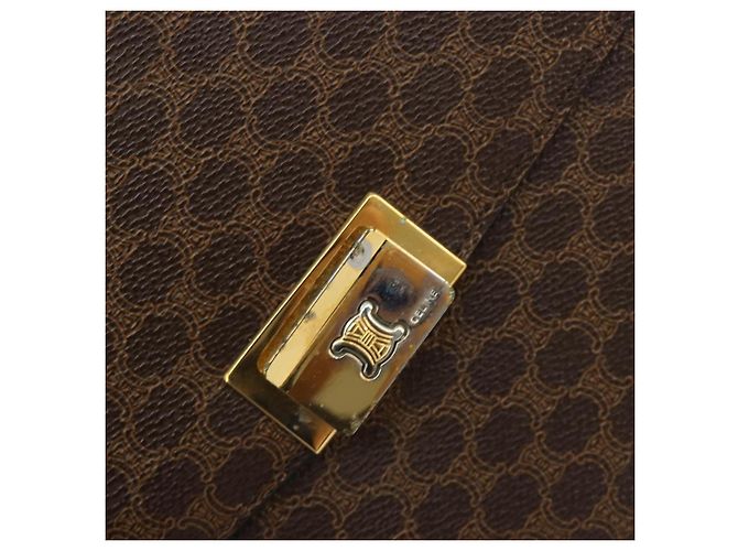 Céline CELINE Macadam Canvas Shoulder Bag PVC Leather Brown Gold - vista 9