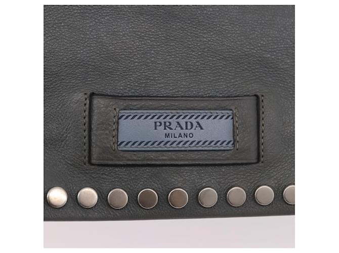 PRADA Shoulder Bag Leather 2way Gray Silver - vista 14