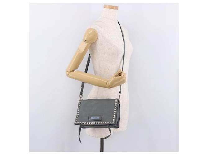 PRADA Shoulder Bag Leather 2way Gray Silver - vista 27