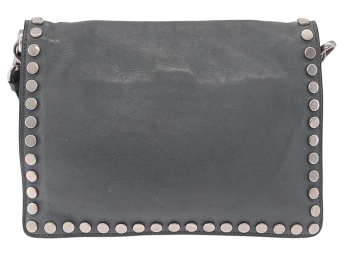 PRADA Shoulder Bag Leather 2way Gray Silver - vista 3