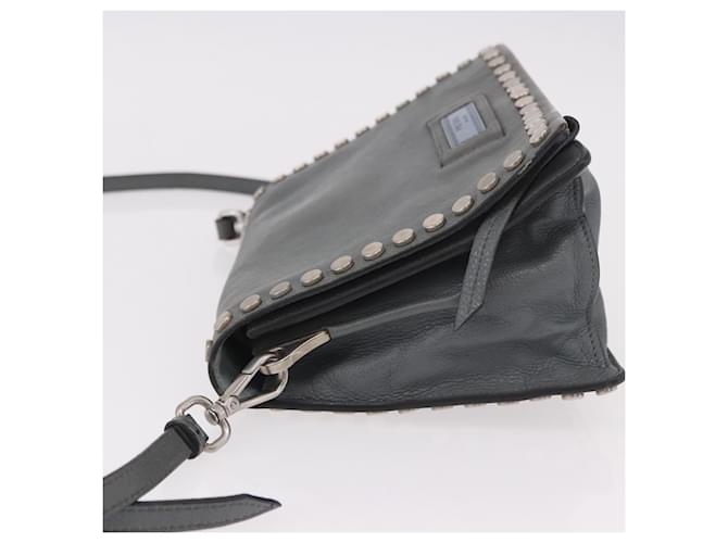 PRADA Shoulder Bag Leather 2way Gray Silver - vista 5