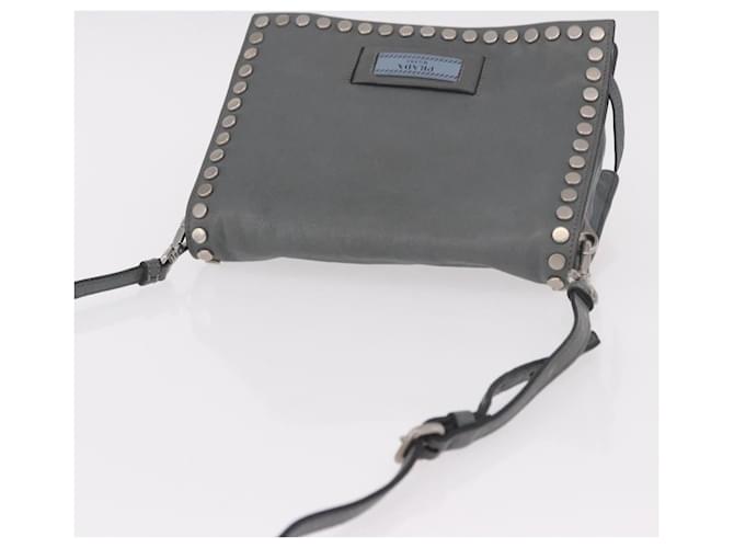 PRADA Shoulder Bag Leather 2way Gray Silver - vista 6