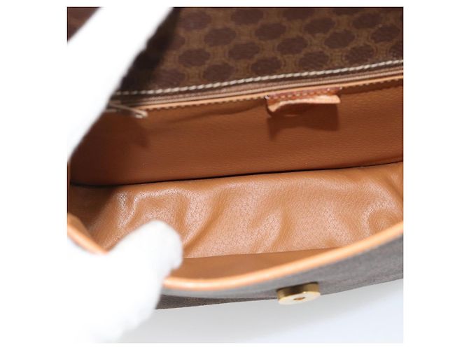 Céline CELINE Macadam Canvas Circle Shoulder Bag PVC Leather Brown Gold - vista 10