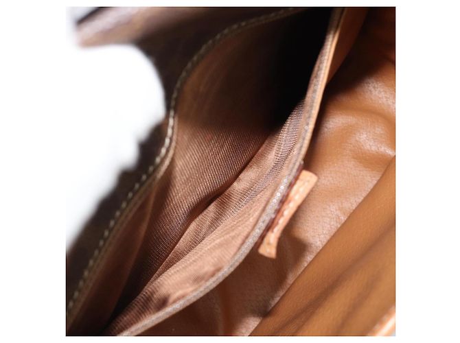 Céline CELINE Macadam Canvas Circle Shoulder Bag PVC Leather Brown Gold - vista 11
