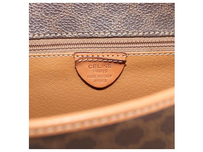 Céline CELINE Macadam Canvas Circle Shoulder Bag PVC Leather Brown Gold - vista 12