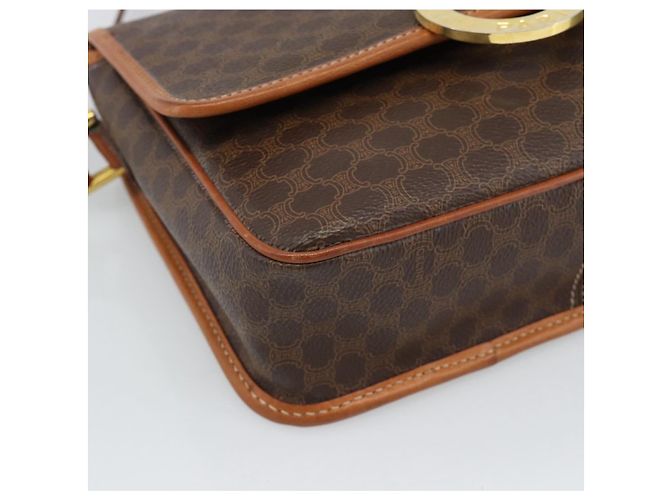 Céline CELINE Macadam Canvas Circle Shoulder Bag PVC Leather Brown Gold - vista 14