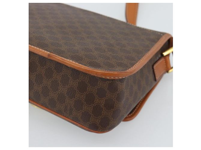 Céline CELINE Macadam Canvas Circle Shoulder Bag PVC Leather Brown Gold - vista 15