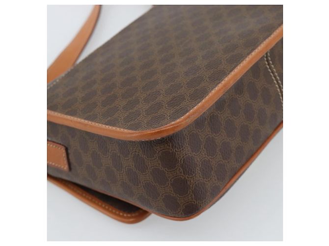 Céline CELINE Macadam Canvas Circle Shoulder Bag PVC Leather Brown Gold - vista 16