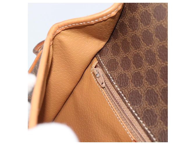 Céline CELINE Macadam Canvas Circle Shoulder Bag PVC Leather Brown Gold - vista 20