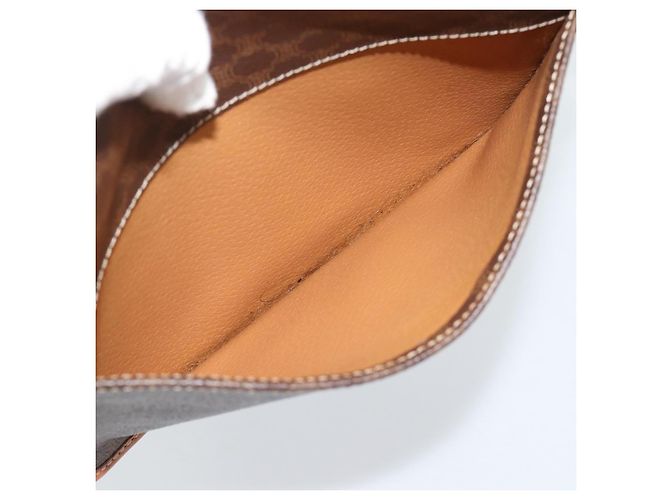 Céline CELINE Macadam Canvas Circle Shoulder Bag PVC Leather Brown Gold - vista 21