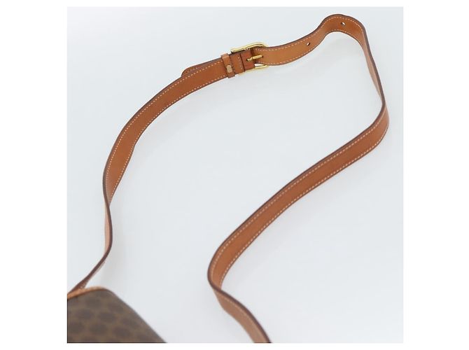 Céline CELINE Macadam Canvas Circle Shoulder Bag PVC Leather Brown Gold - vista 8
