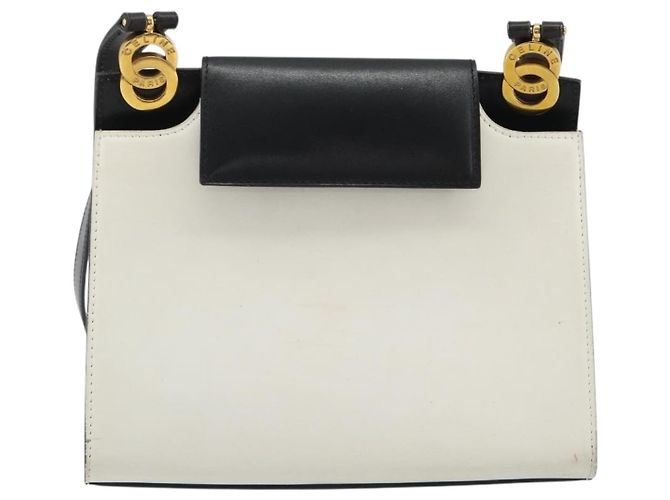 Céline CELINE Circle Shoulder Bag Leather White Gold - vista 13