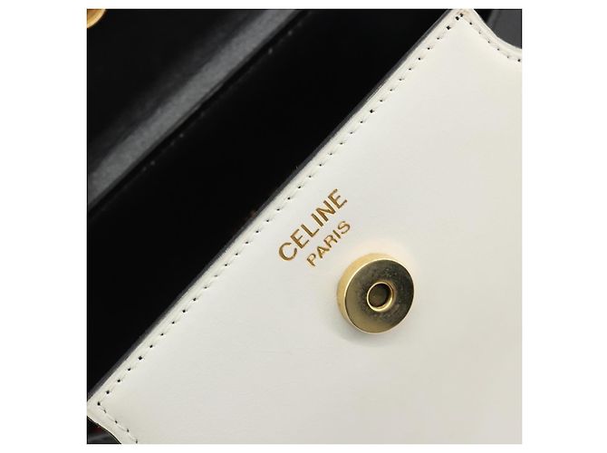 Céline CELINE Circle Shoulder Bag Leather White Gold - vista 18