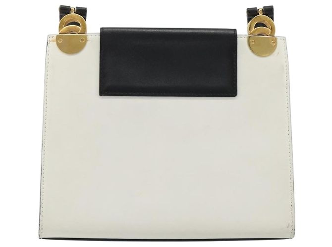 Céline CELINE Circle Shoulder Bag Leather White Gold - vista 2